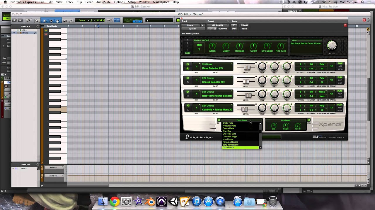 Protools Tutorial - Drums and the Basics of MIDI Editing with Xpand2