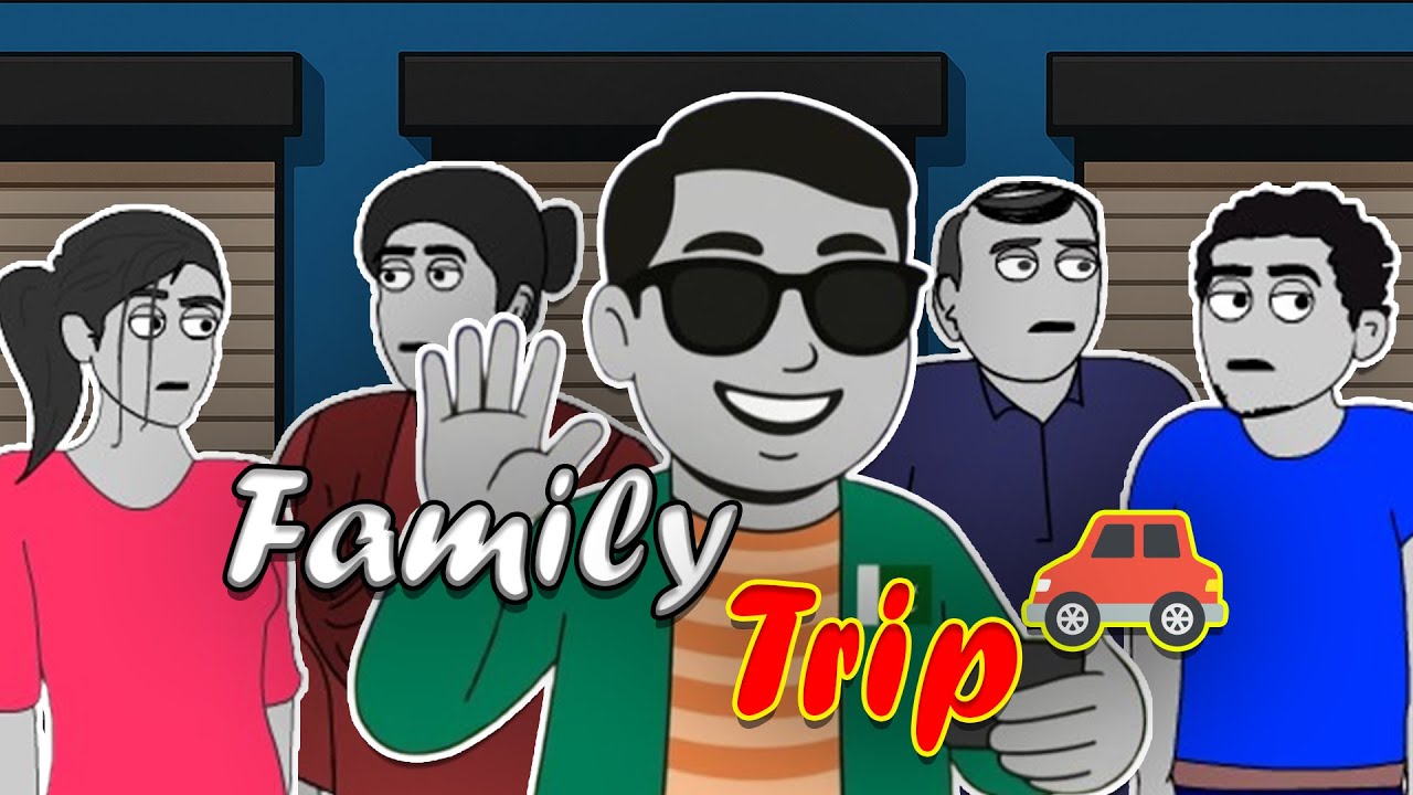 Family Trip | Trip with Desi Family | Animated Comedy | Uzair (Pakistani Animator)