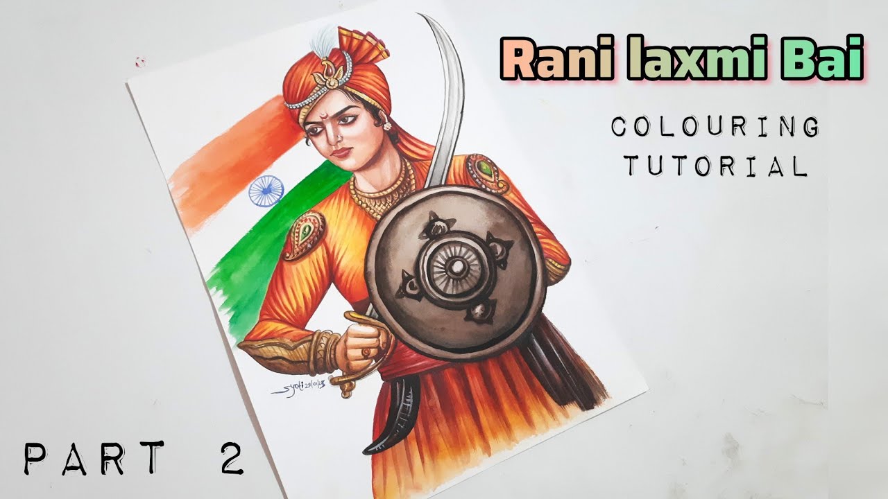 How to draw Rani Laxmi Bai,🇮🇳 Independence day drawing, Freedom fighter Drawing