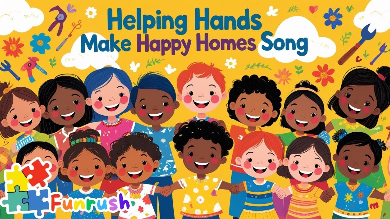 Helping Hands Make Happy Home Song for Kids | Fun Family Songs | Funrush Nursery Rhymes & Kids Songs