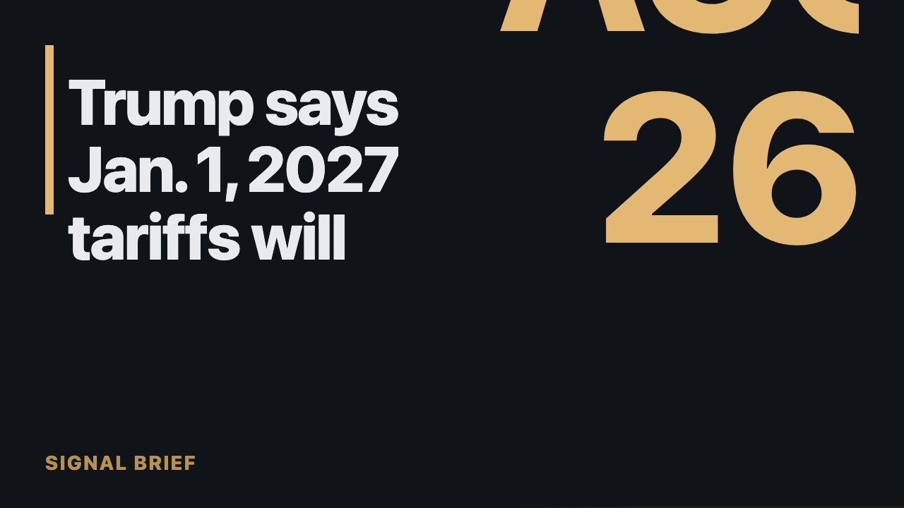 Trump says Jan. 1, 2027 tariffs will rise on vehicles, auto parts and steel