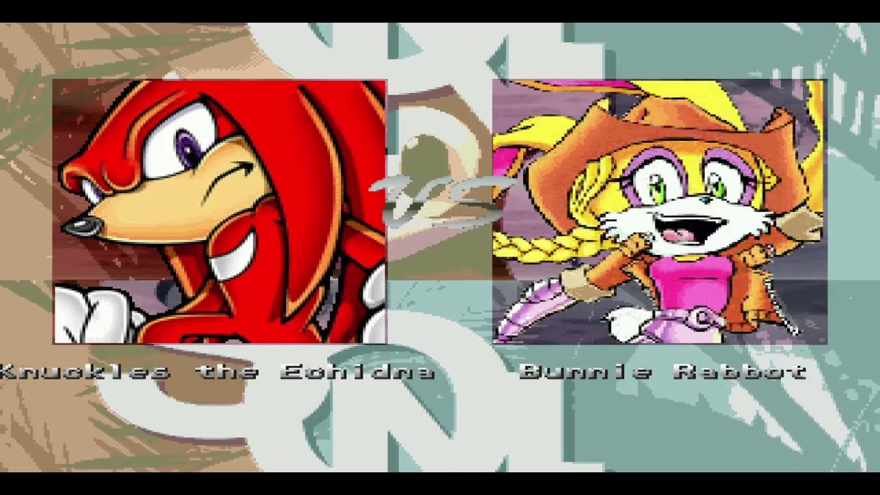 Knuckles the Echidna VS Bunnie D'Coolette-Rabbot M.U.G.E.N.