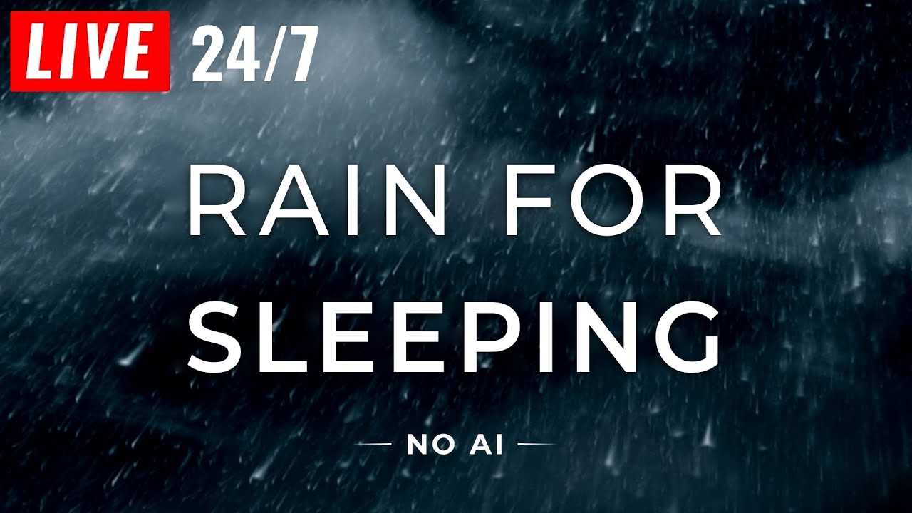 🔴 Rain Sounds for Sleeping - BLACK SCREEN - Sleep FAST with Heavy Rain (NO AI)