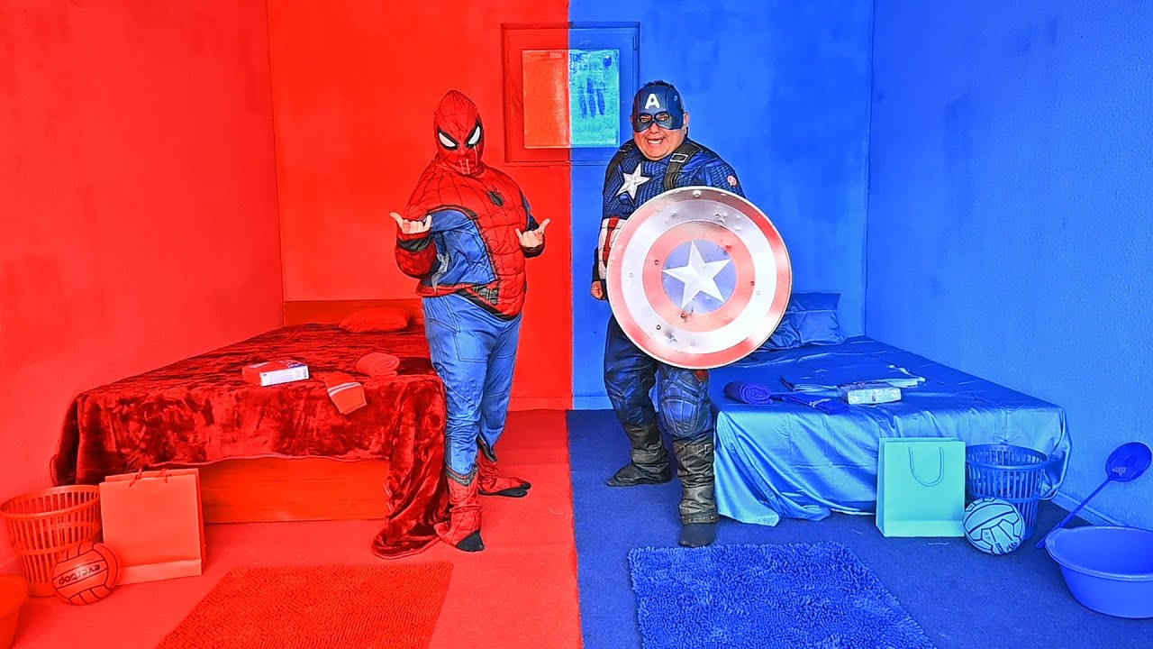 Red Hot vs Blue Cold Superhero Room