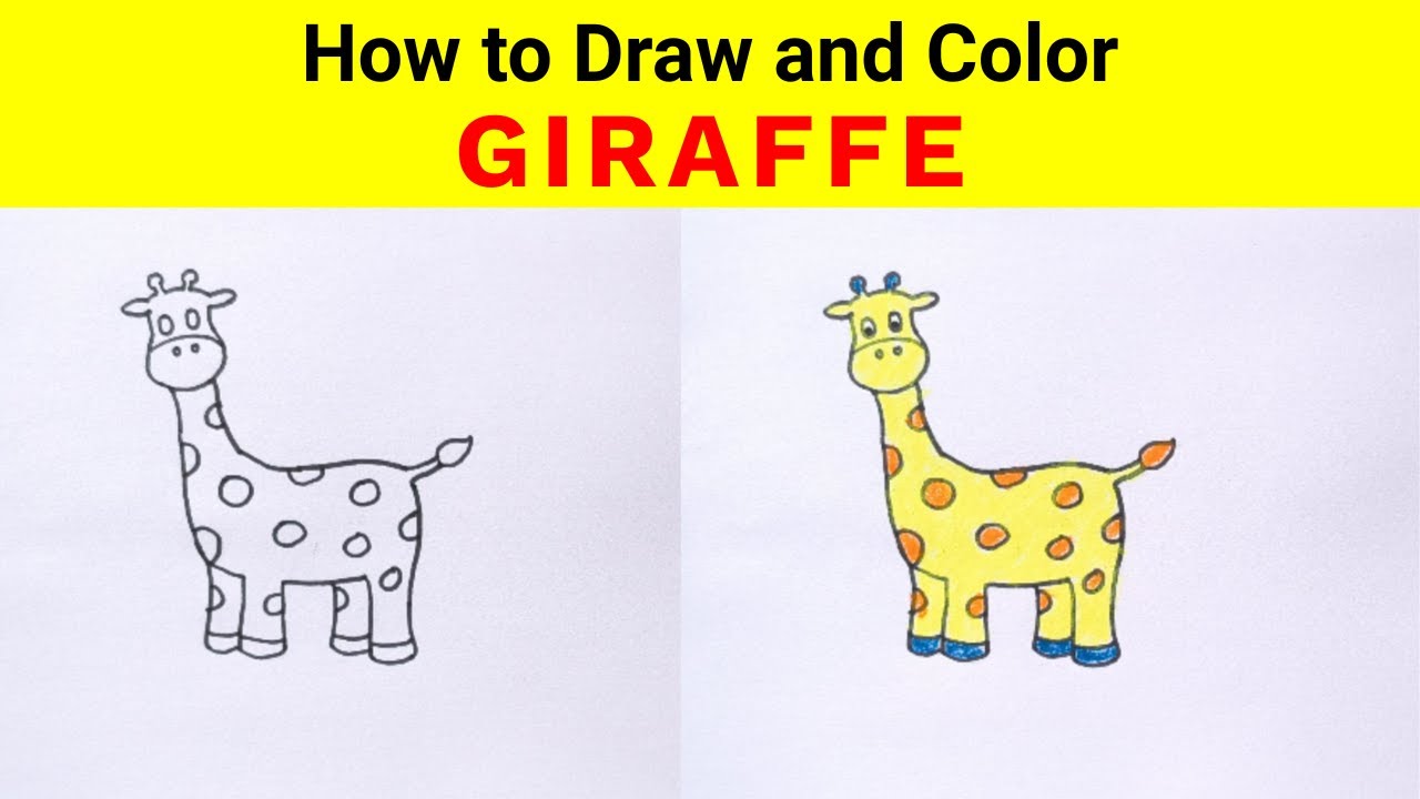 How to Draw and Color a Giraffe for Kids | Learn Step by Step Drawing