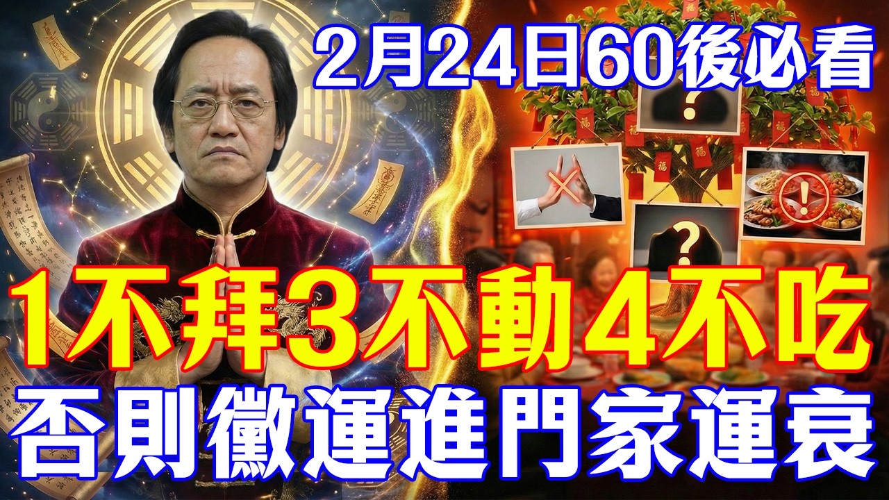倪海廈：2月24日60後命數已定？記住“1不拜、3不動、4不吃”，福報連翻10倍，不看悔終生！#倪海廈#風水#運勢#中醫養生