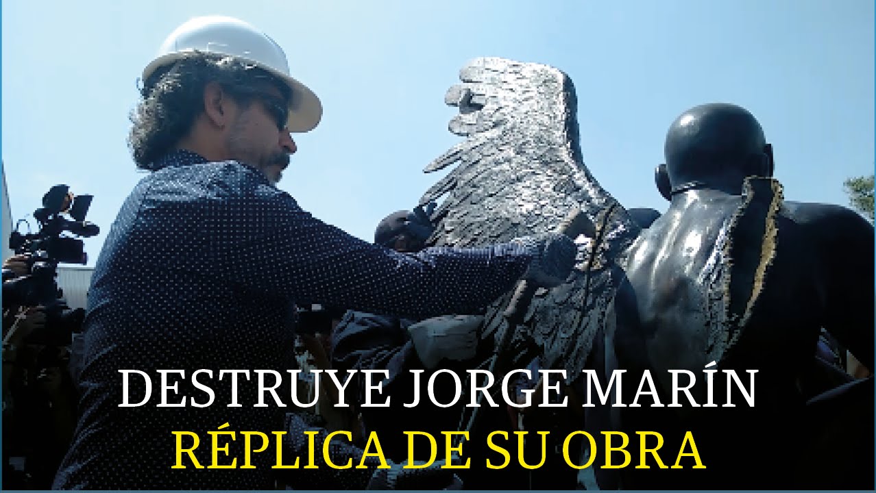 Destruye Jorge Mar&iacute;n r&eacute;plica de su obra