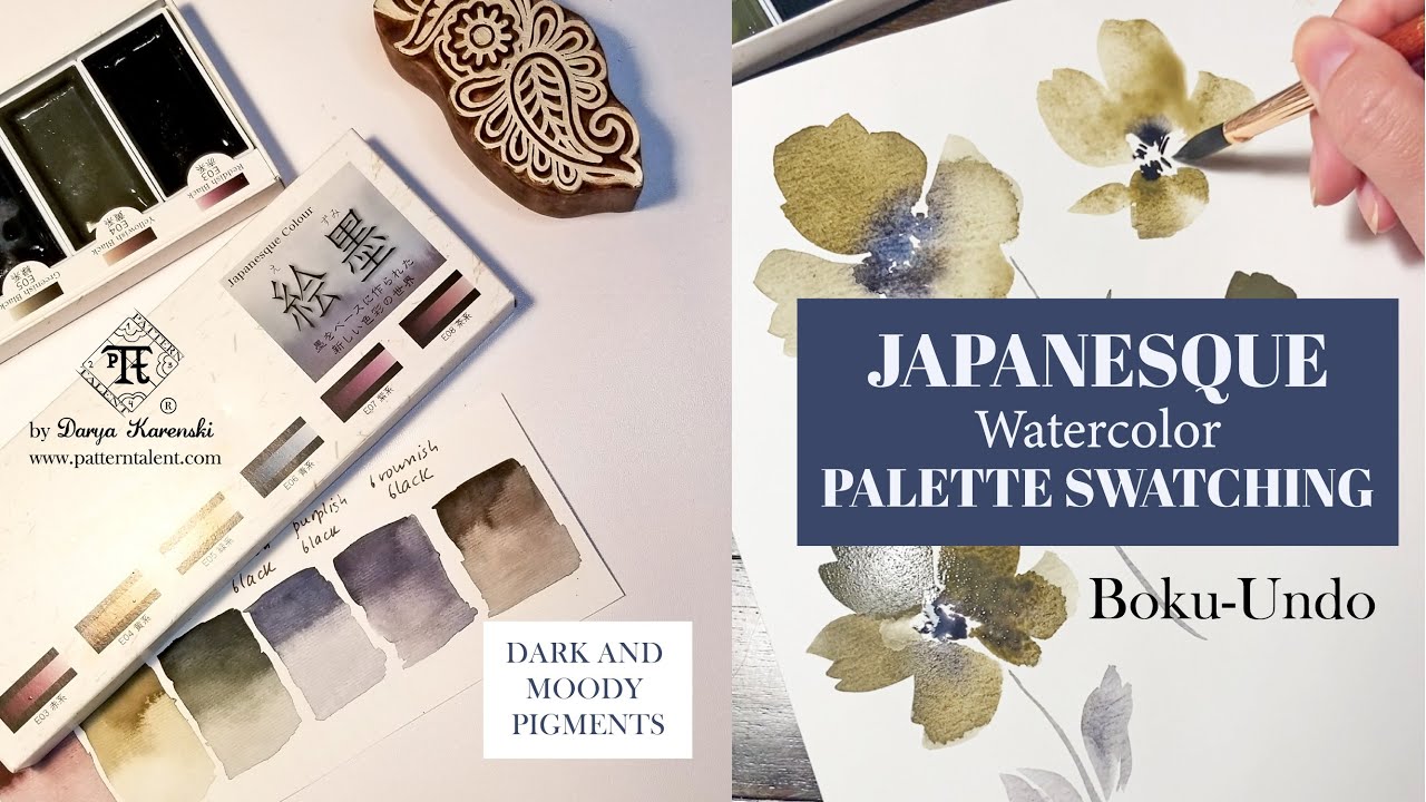 Boku Undo Japanesque Moody Watercolor Swatching Studio Vlog