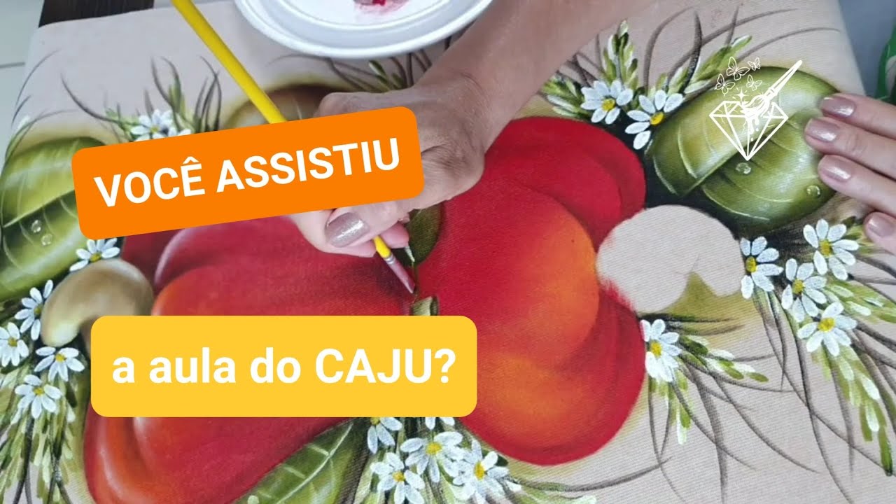 Pintando Caju em Tapete Emborrachado 
