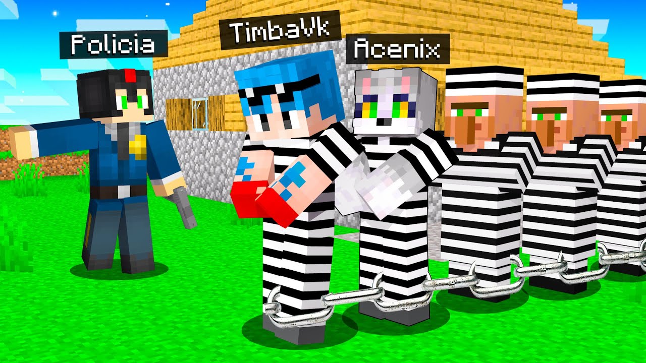 Nos ENCIERRAN en una PRISIÓN de ALDEANOS de MÁXIMA SEGURIDAD en MINECRAFT 😱👮‍♂️ Los COMPAS