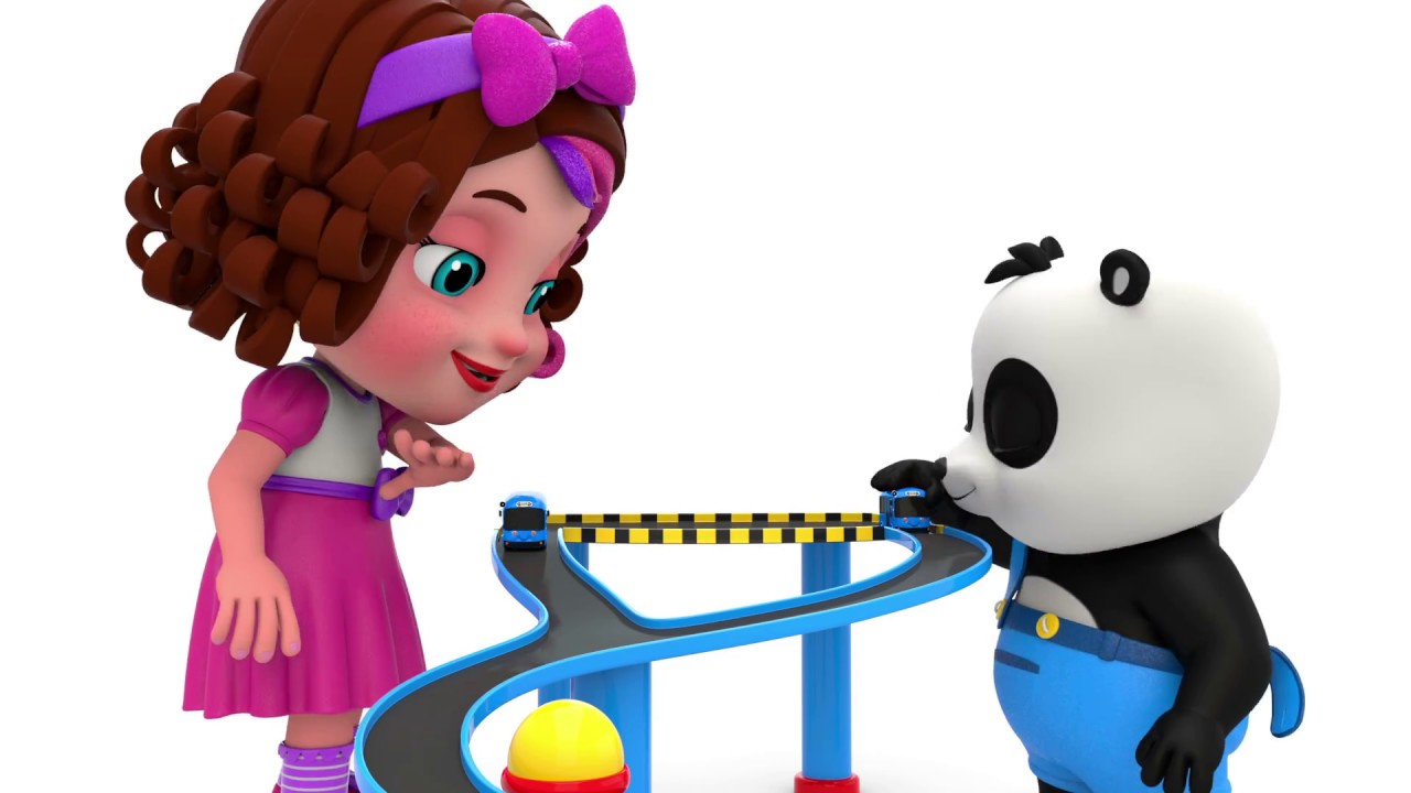 Pinky and Panda Fun Play with Street Vehicles Car Slider Toys
