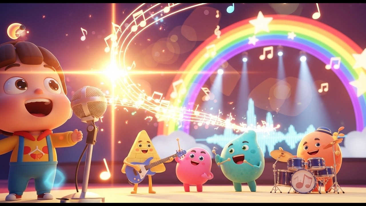 Shapes in the Playground Band Song for Kids | Shapes Song, Learning Song, Nursery Rhymes,