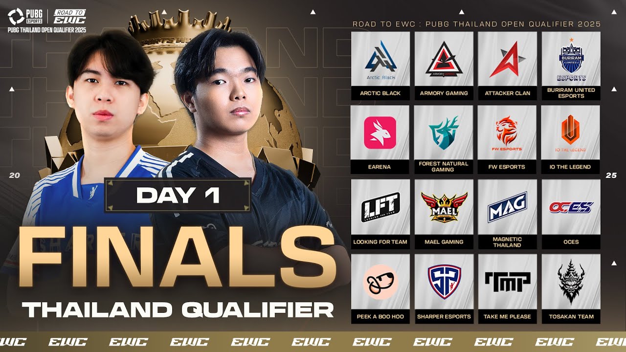 🔴Live สด! EWC: PUBG THAILAND OPEN QUALIFIER 2025 รอบ Finals 16 ทีม วันที่ 1
