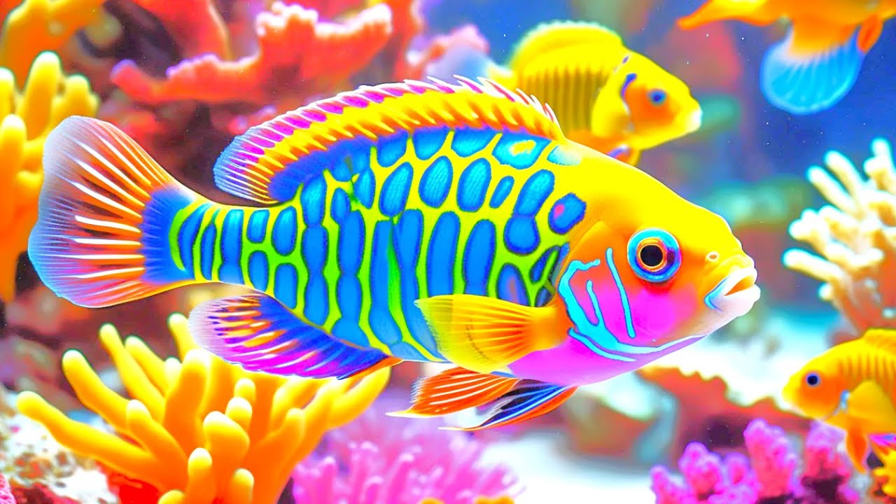 Aquarium 4K VIDEO (ULTRA HD) - Beautiful Coral Reef Fish & Jellyfish - Soothing Music for Sleep #8