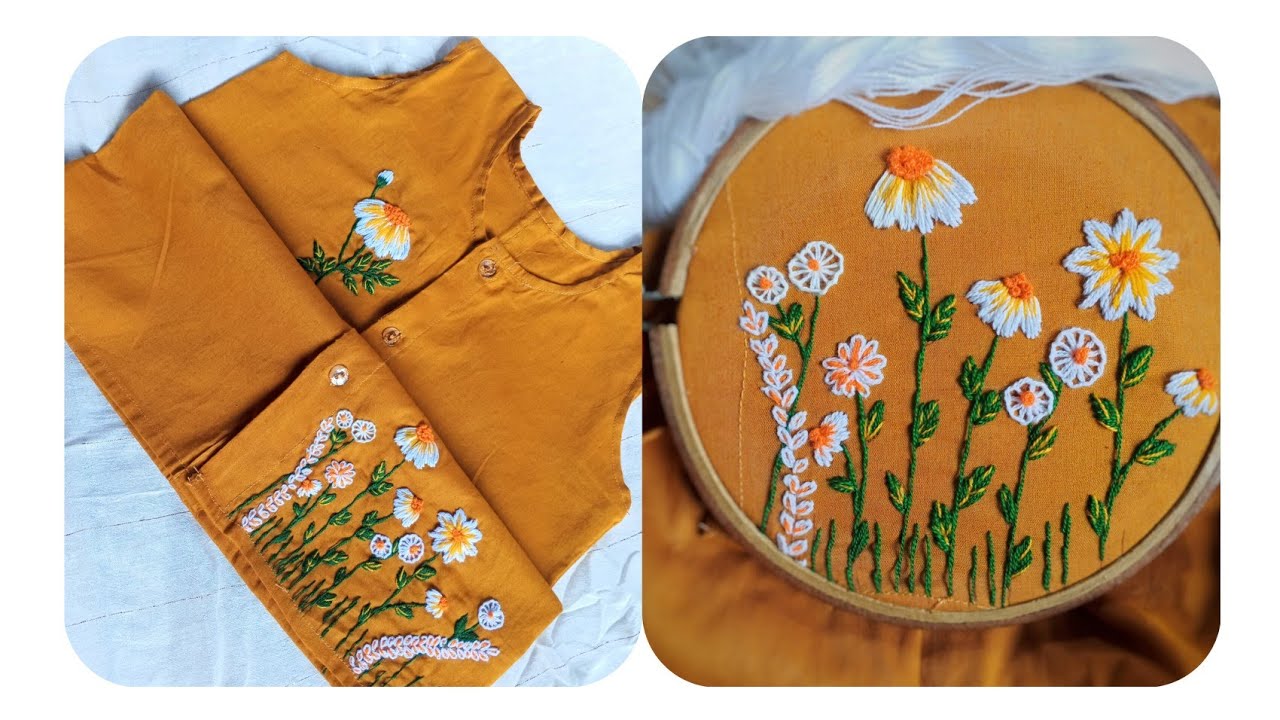 ভাইরাল ডিজাইনের ফতুয়া সেলাই/Hand embroidery baby boy dress design #viralvideo #fotua #babyboy 