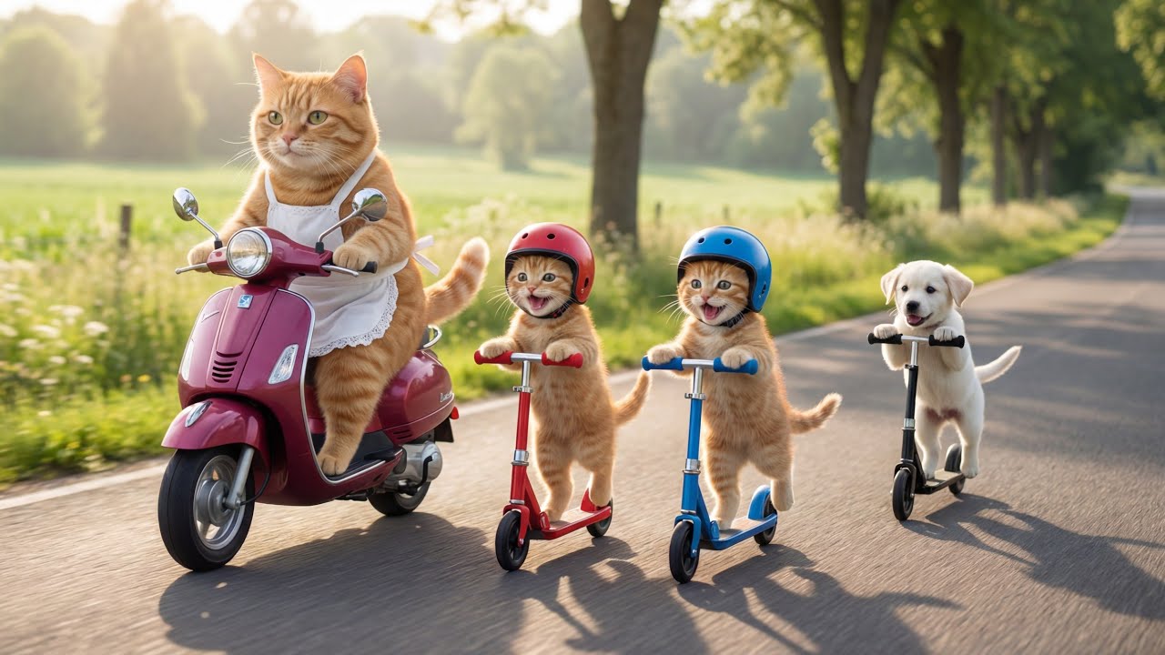 Mama Cat Saves Stray Dog! 🐱🐶 Street Dog in Trouble…Mama Cat to the Rescue!