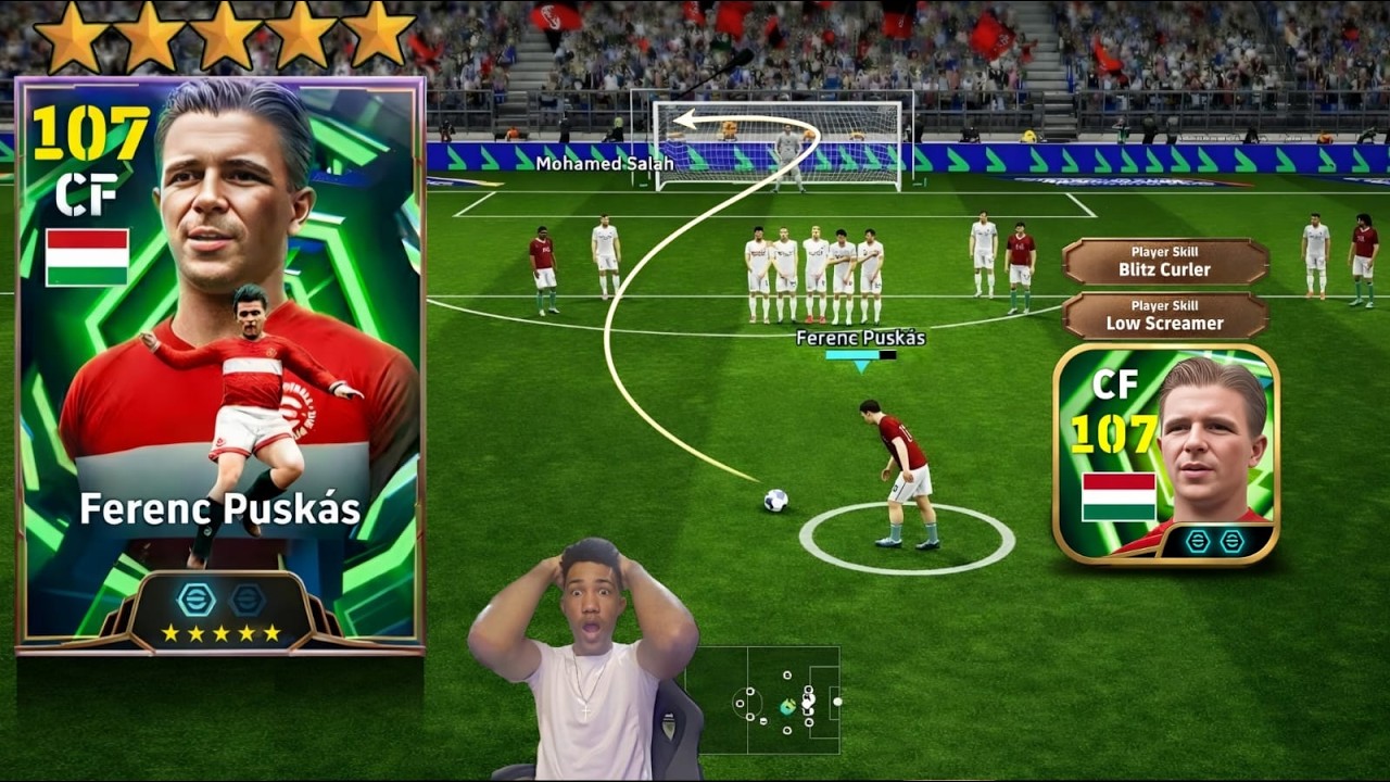 The PUSK&Aacute;S BLITZ CURLER is BUGGED in eFootball 2026 Mobile.