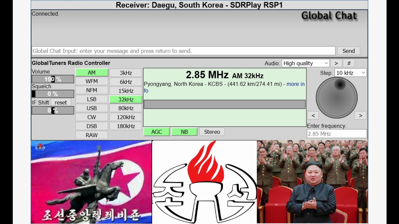 [SW] 2850 kHz -  Korean Central Broadcasting Station, Pyongyang - sign on, June 15, 2017