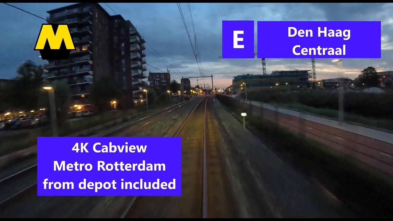 Cabview| Metro Rotterdam| RET Line E part 1| Depot - Rotterdam Slinge - The Hague Central Station