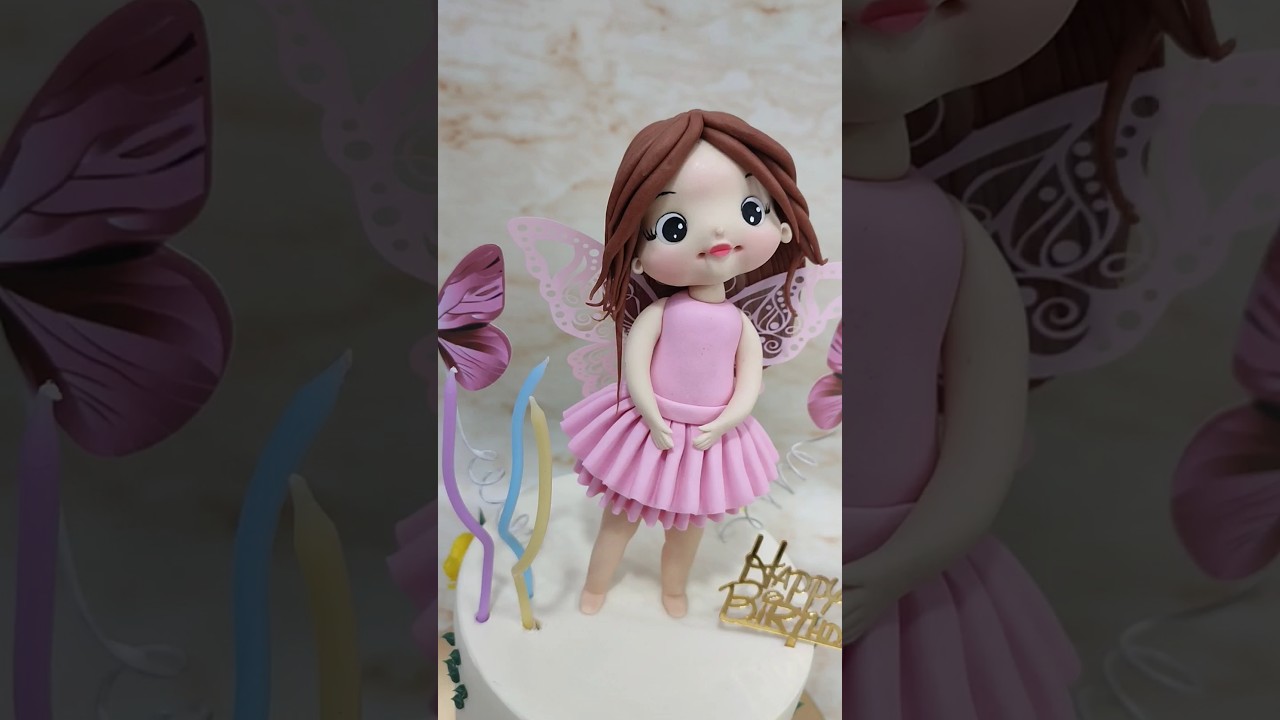 How to make fondant doll cake design 