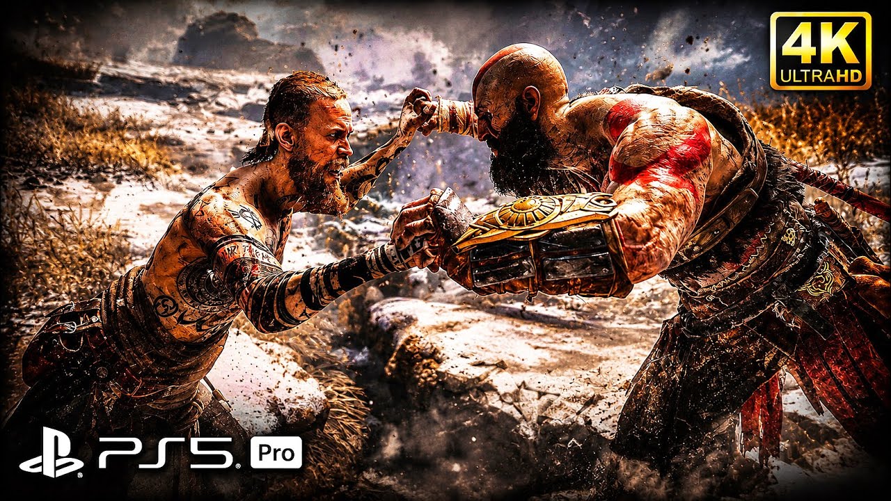 Kratos vs Baldur Boss Fight - God of War 2018 (4K 60FPS HDR PS5)