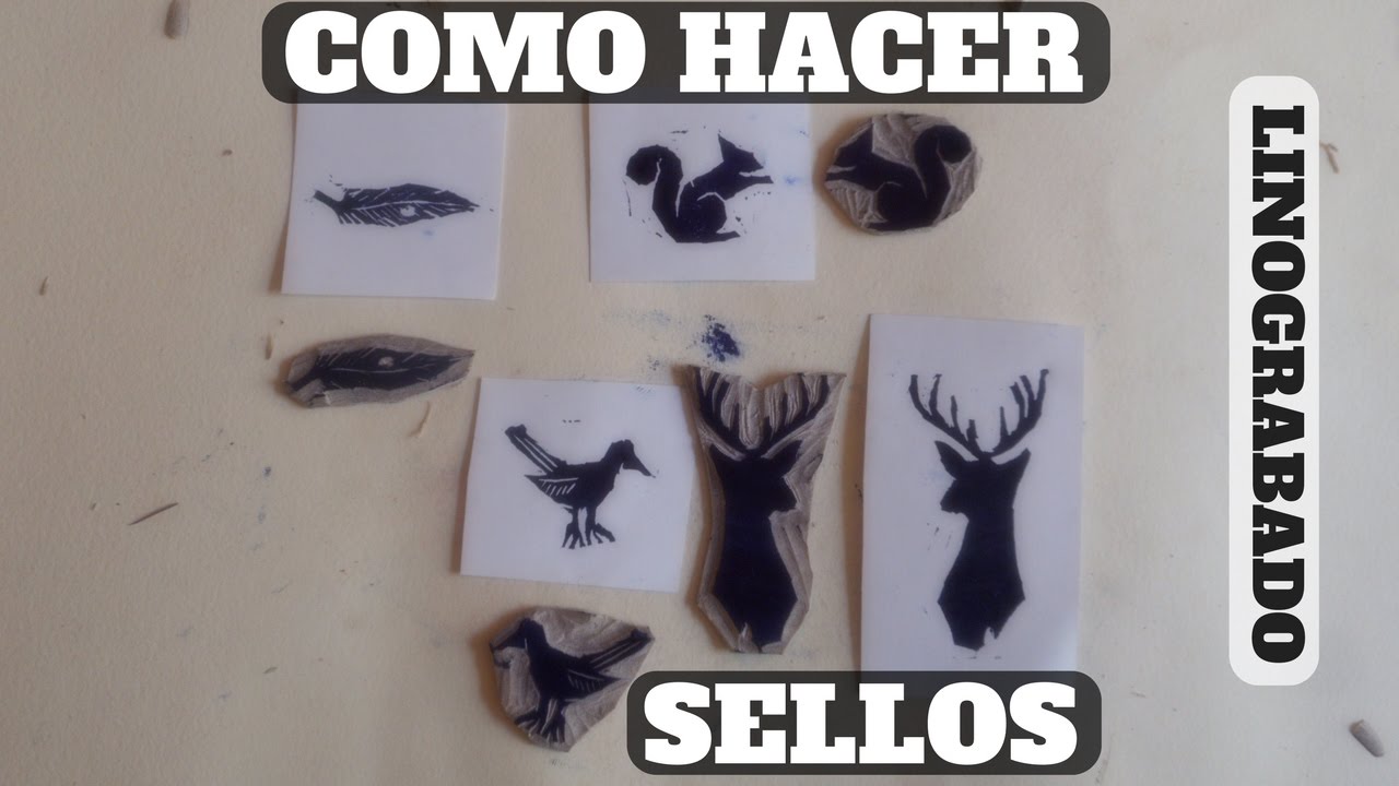 como hacer sellos con linóleo -grabado- linografia