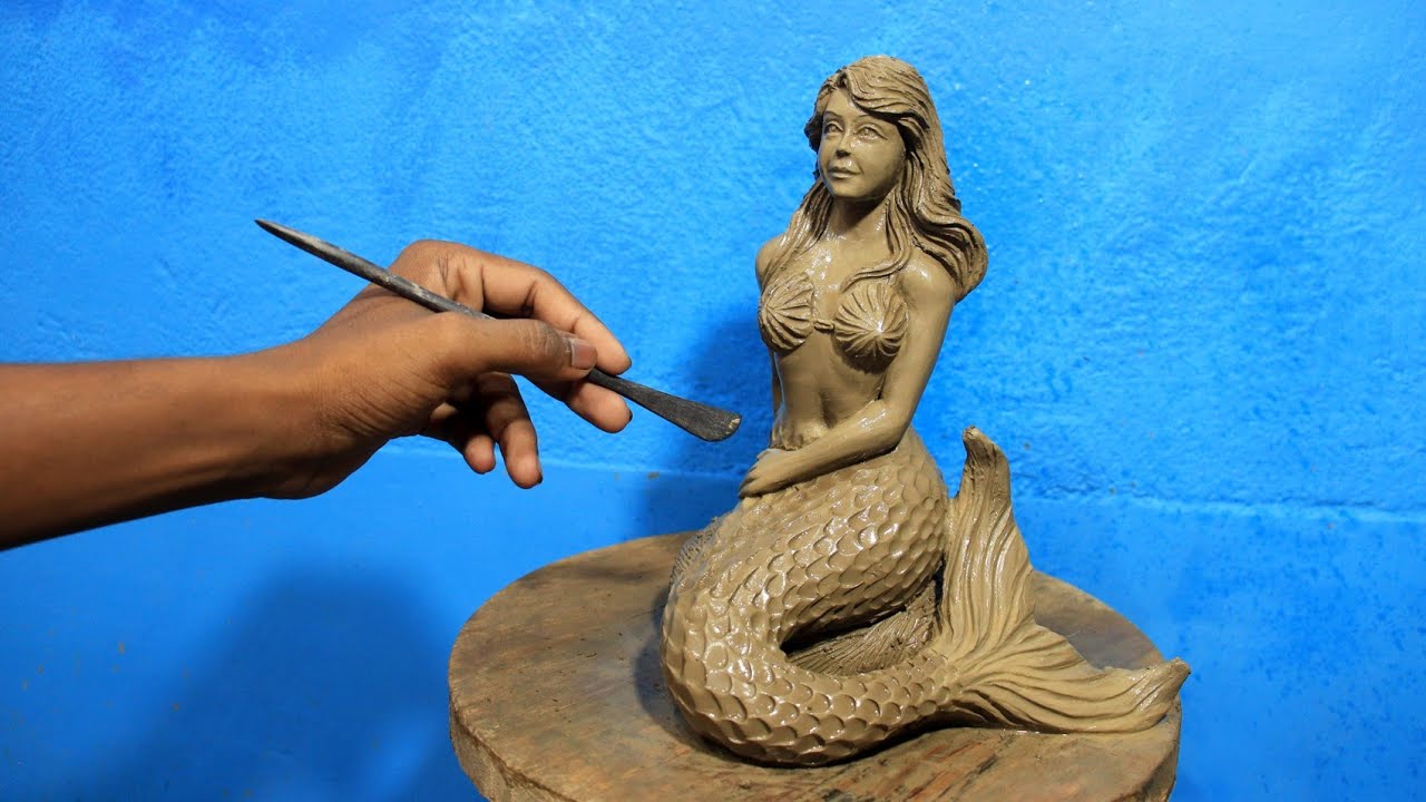 Making a marmaid with clay | clay modelling marmaid | clay doll making