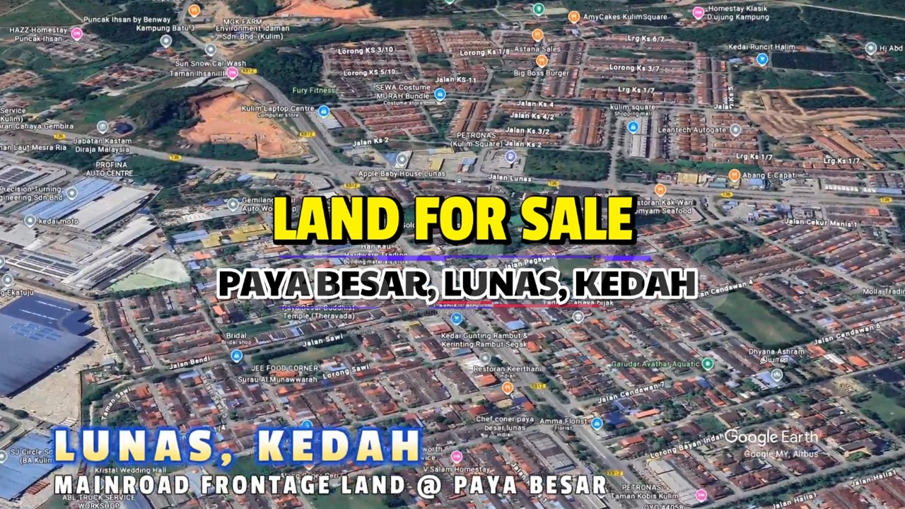 72,000 sqft Mainroad Frontage Land @ Paya Besar, Lunas