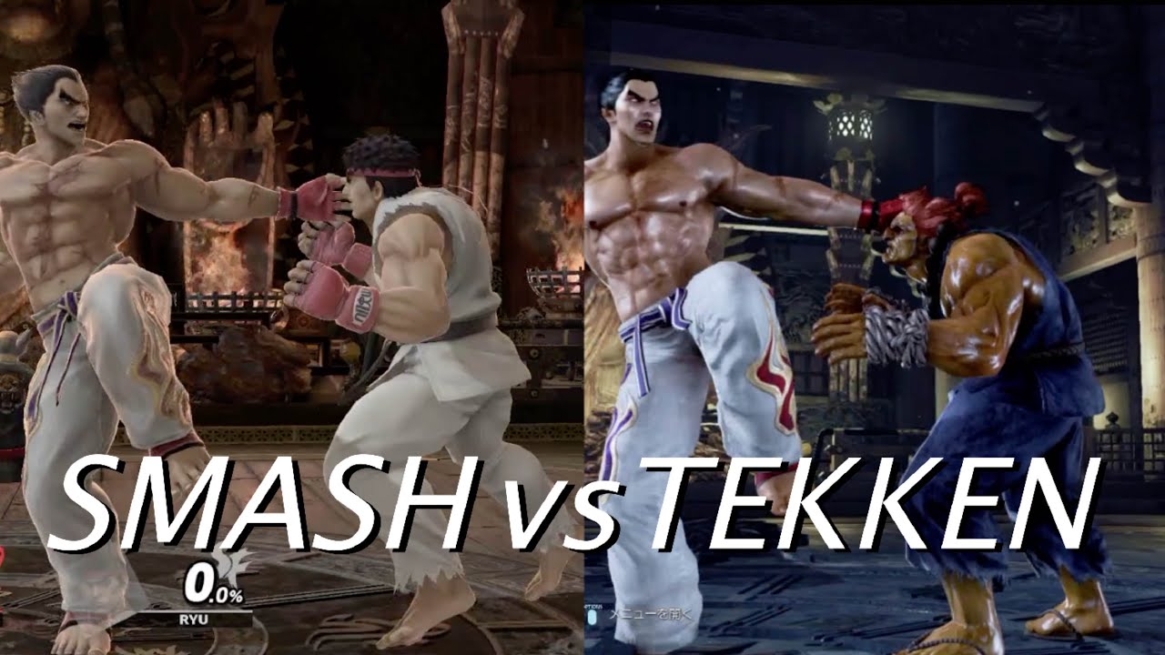 Super Smash Bros Ultimate vs Tekken 7 Kazuya Mishima skills comparison / スマブラvs鉄拳 カズヤの技モーション比較