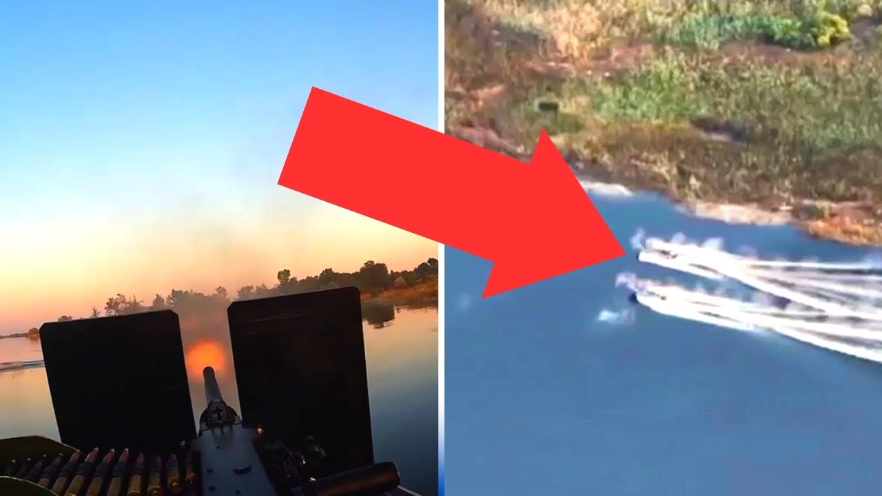 Ukraine special forces attack Russian-held island on speed boats with heavy machine guns