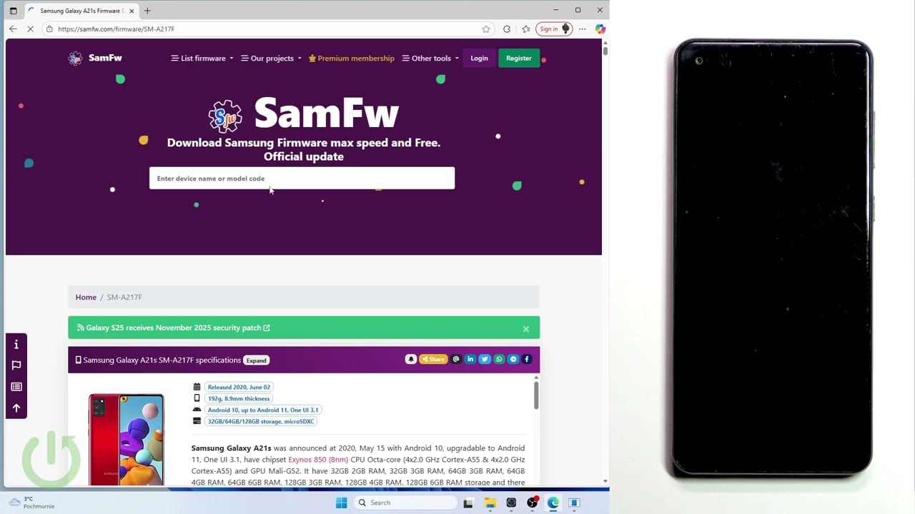 SAMSUNG Galaxy A21s - Jak wgrać fabryczny ROM przez Odin