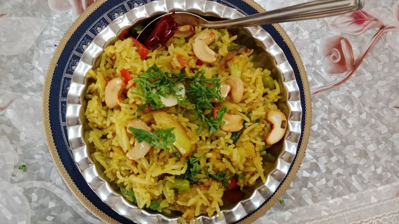 Gujarati Style vegetable pulao recipe 