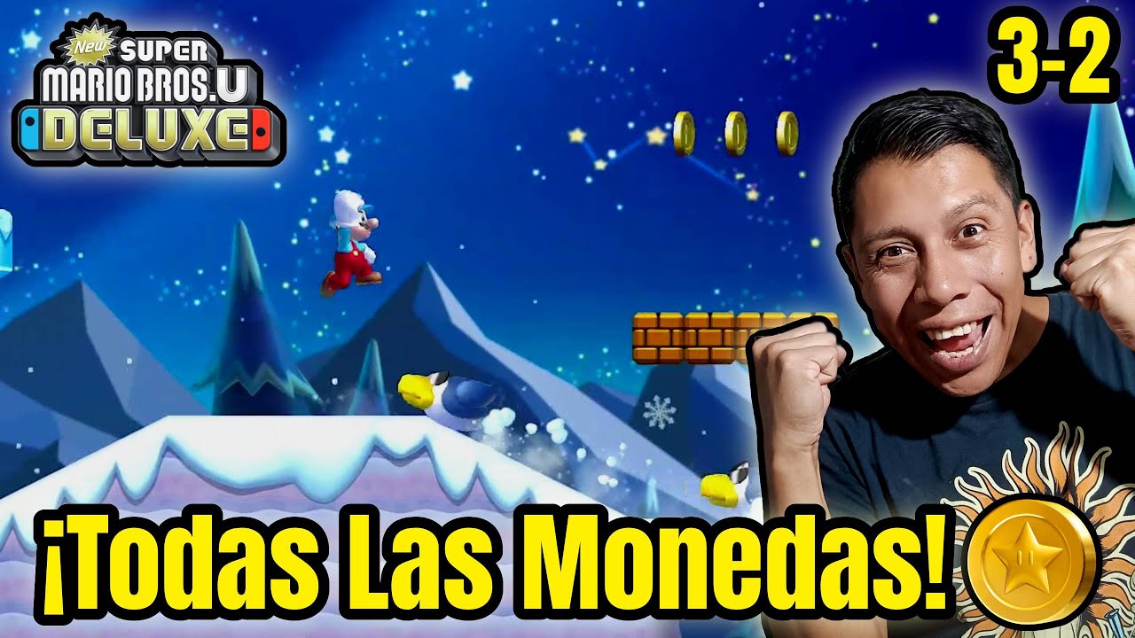 Cómo conseguir todas las Monedas Estrella – 3-2 Mundo 3 Glaciar Glaseado | NSMBU Deluxe
