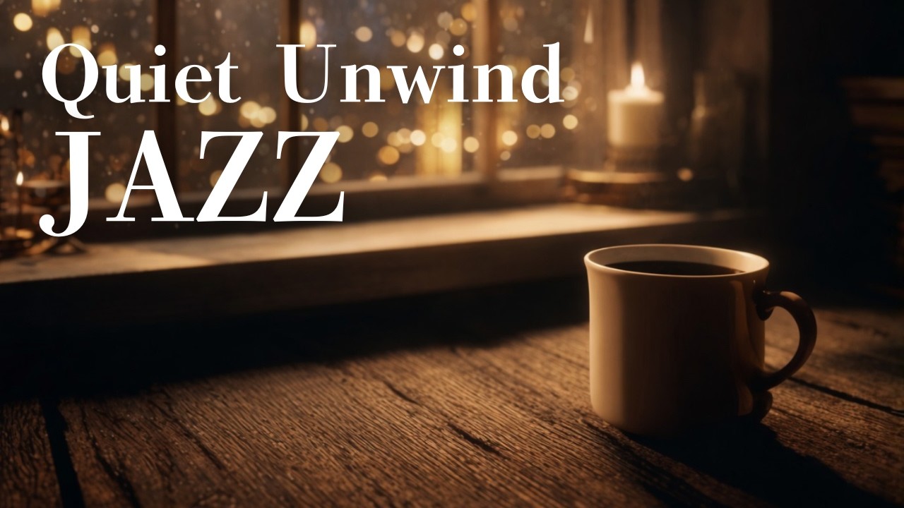 Quiet Ember Jazz ☕ Cozy Candlelit Window Ambience for Deep Relaxation & Unwinding