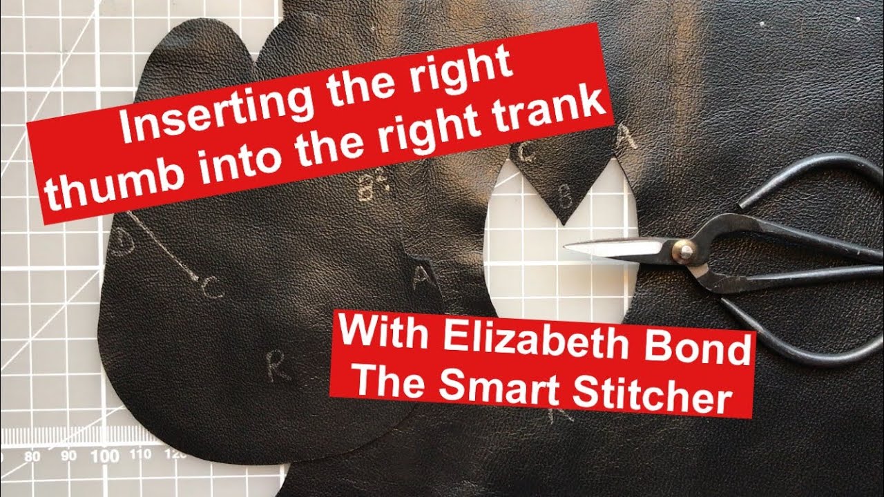 Glove making 1a: Lining up the right thumb piece