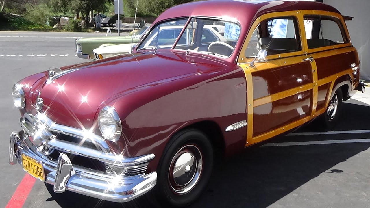 1950 Ford Custom woody wagon test drive at Laguna Classic Cars, Laguna Beach, Ca