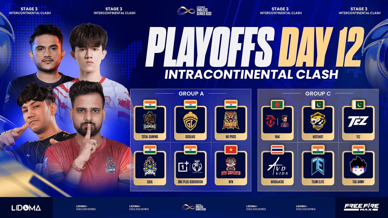 [HINDI] LIDOMA ENDLESS SERIES | INTRA CONTINENTAL CLASH | DAY 12 #TG #ELITE #TSG #RHK #GODL #S8UL