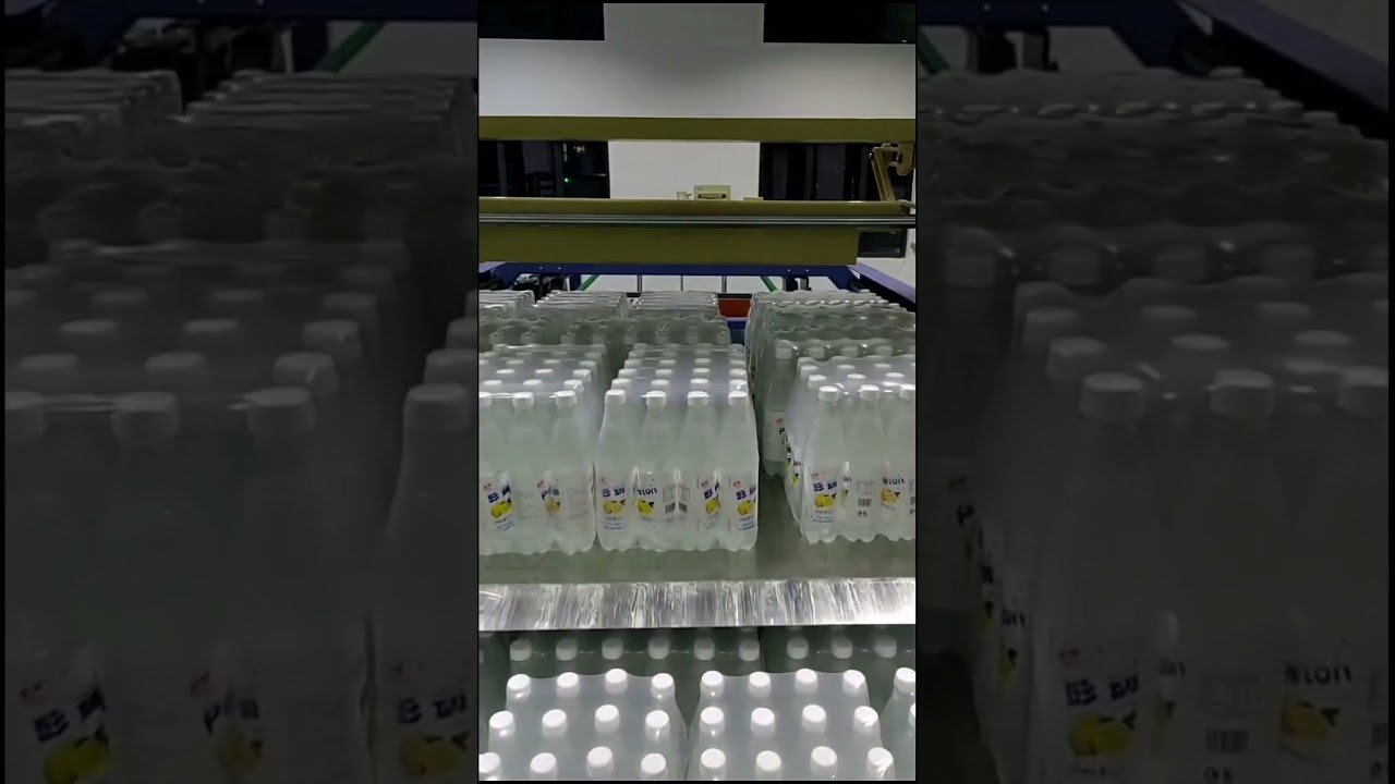 beverage mineral water automatic palletizer,speed 15-20pph #wrappingmachine #palletizer #machine