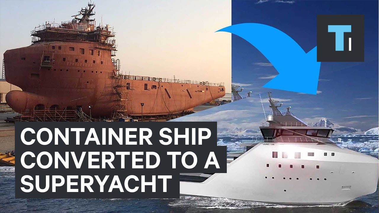 Container ship converted to a superyacht