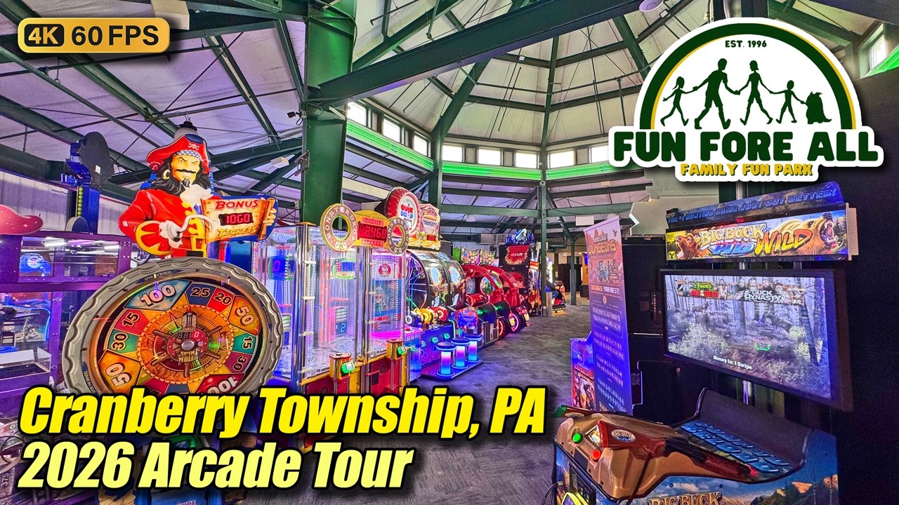 Fun Fore All Family Fun Park (Cranberry Twp PA), January 2026 arcade tour, new 4K full walkthrough