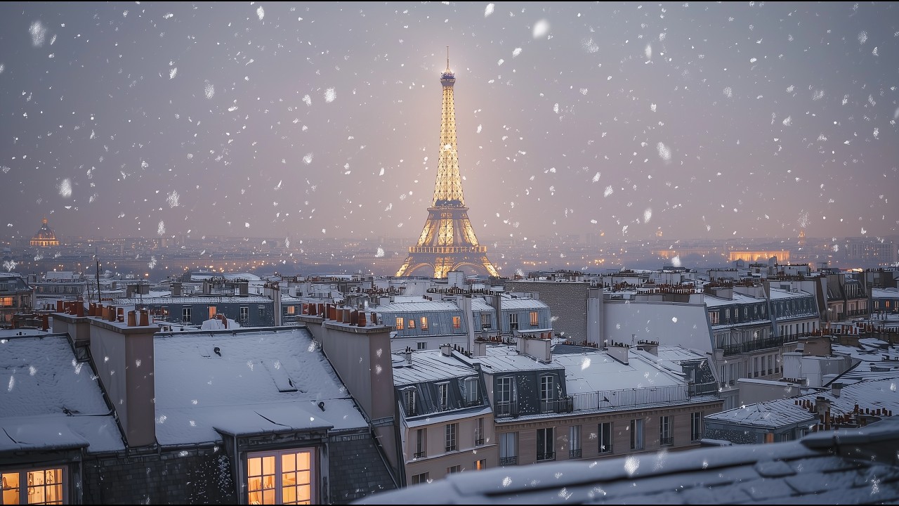 [playlist] 파리 여행, 눈내리는 발렌타인데이 ㅣ A snowy Valentine’s night in Paris | Relaxing Jazz Music