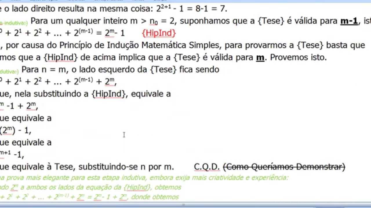 Exercícios de Indução, com 