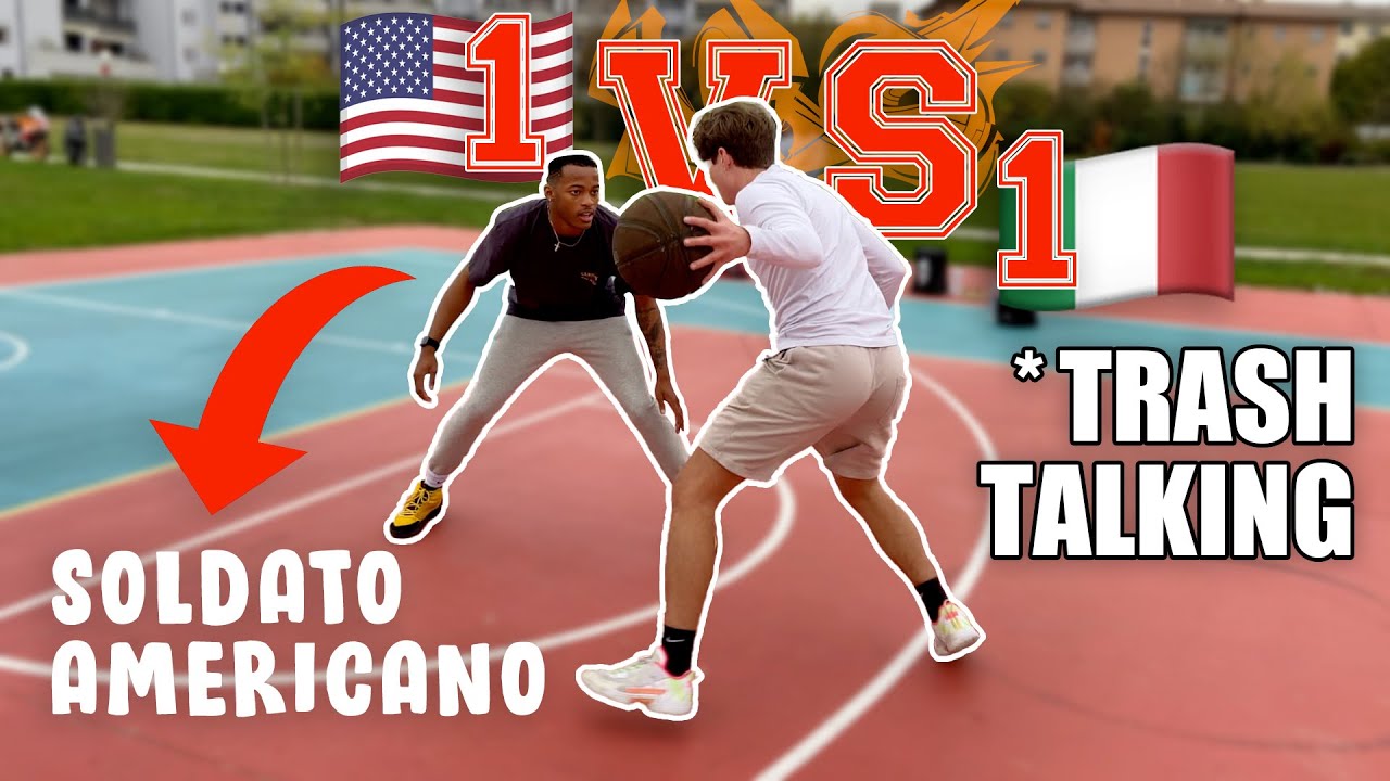 un SOLDATO AMERICANO mi ha SFIDATO in 1v1!! 😫 Differenza tra italia e america 🇮🇹🇺🇸🏀