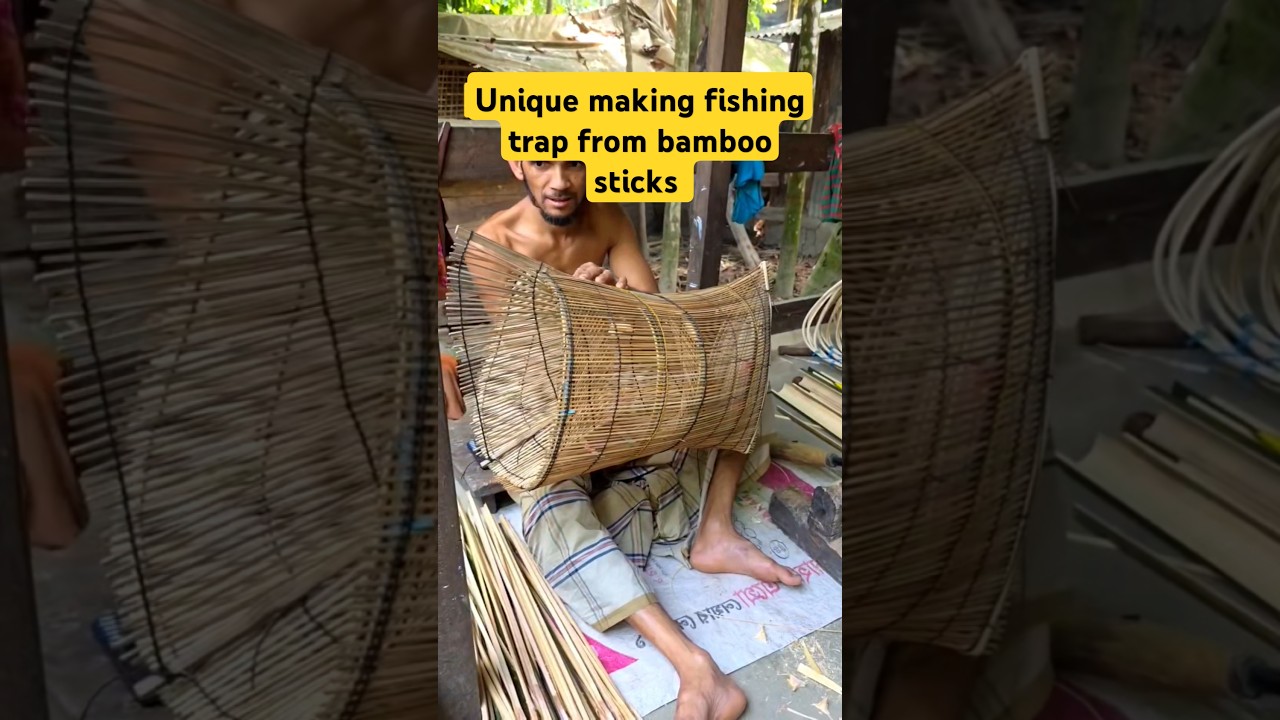 how to make fishing trap from bamboo sticks 🧐👌🙏#shortsfeeds #youtubeshorts #shortsviral