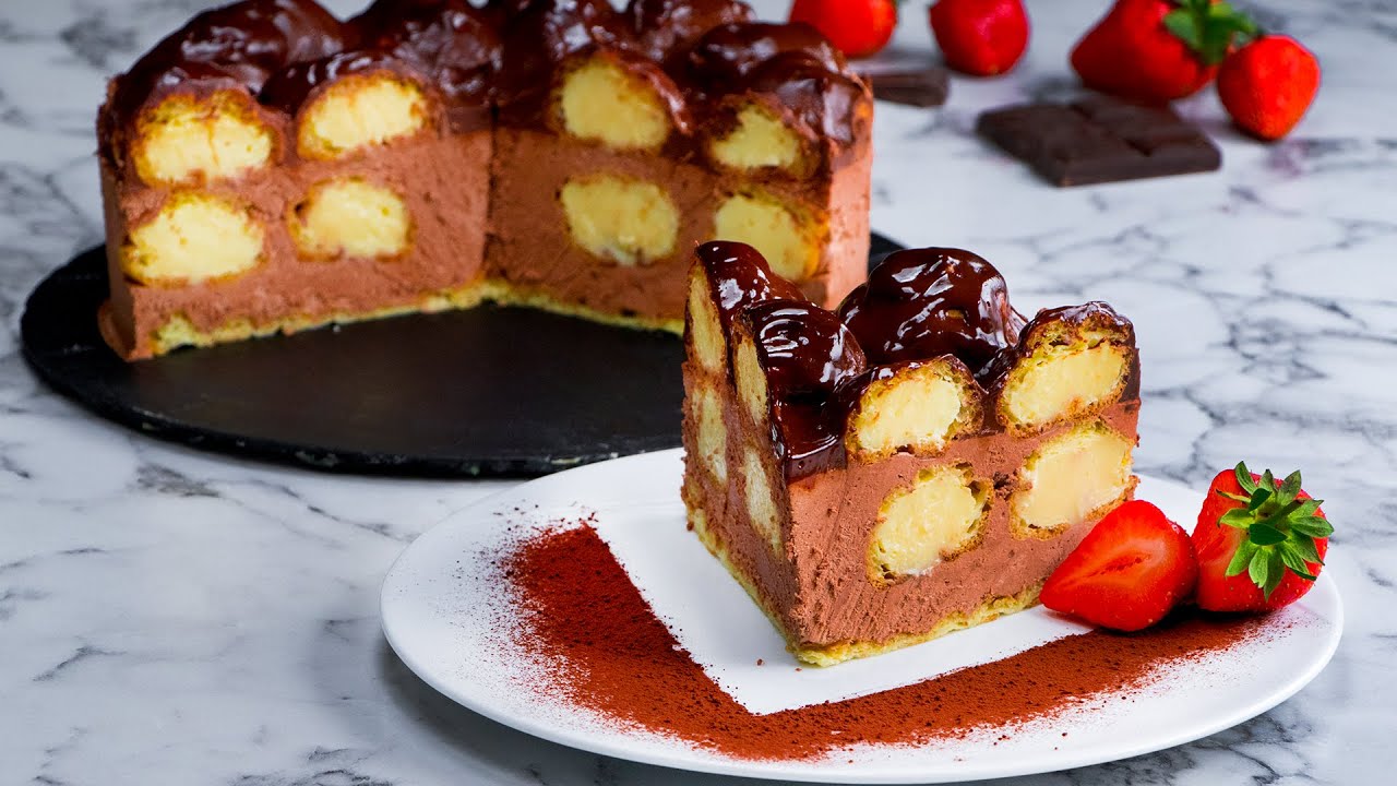 Cel mai delicios tort cu eclere - un vis de ciocolata | SavurosTV