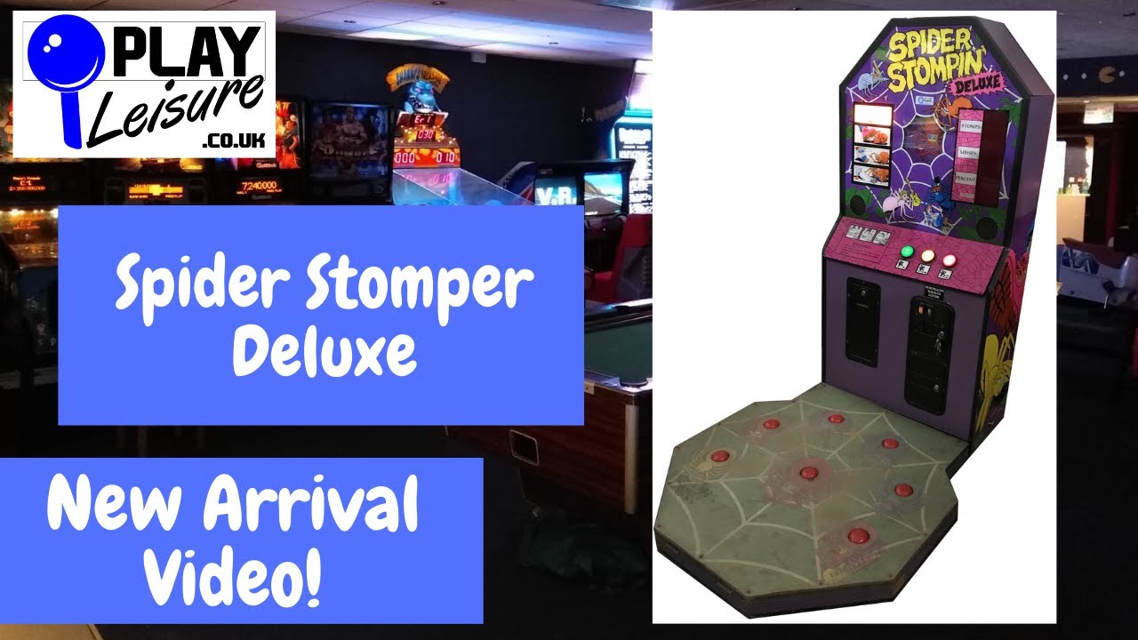 Get ready to squash those spiders! It's the Spider Stomper Deluxe Arcade Machine!