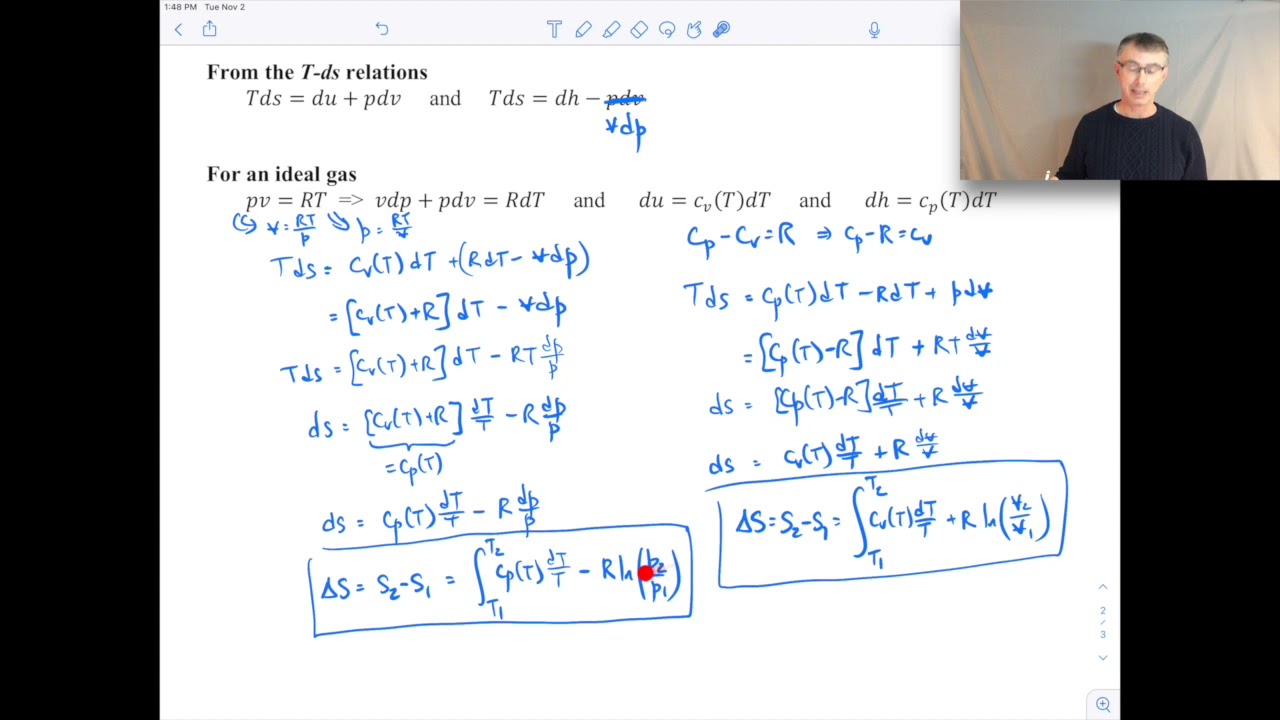 Thermodynamics I - Entropy Change for an Ideal Gas