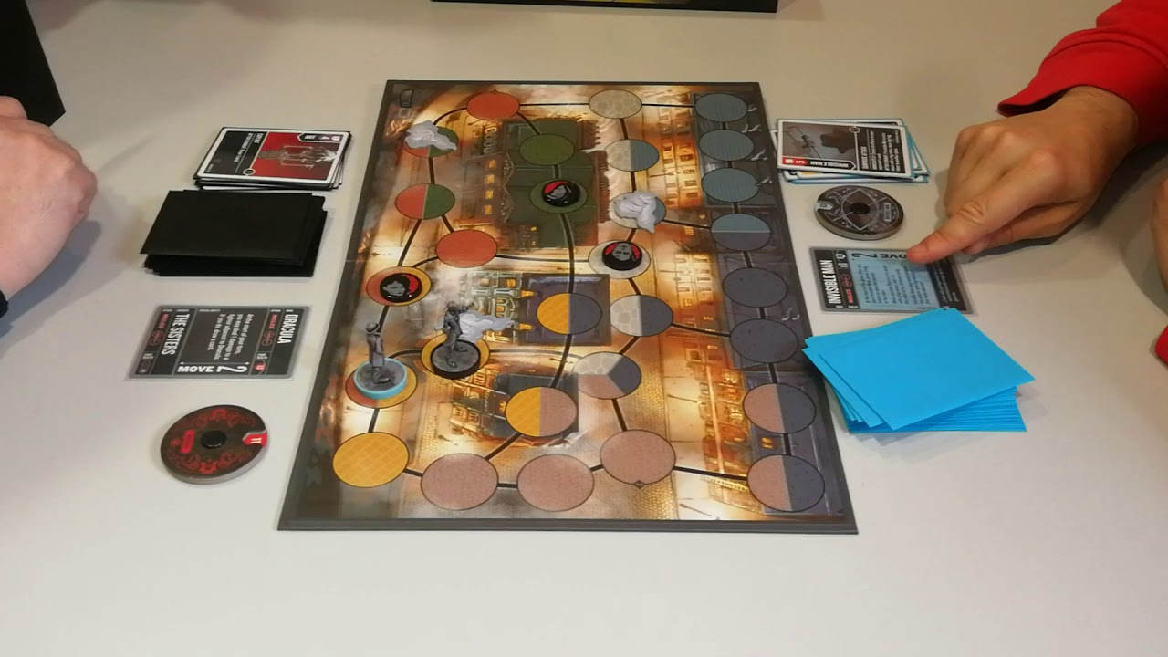 Unmatched: Hombre invisible vs Dracula.  Partida.