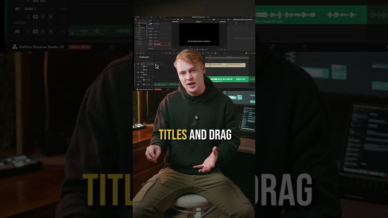 Анимировать автоматические субтитры пословно в DaVinci Resolve 20 теперь проще, чем раньше.
