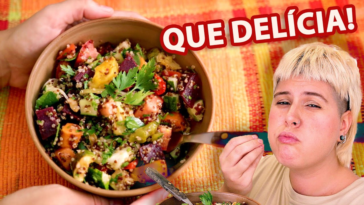 ESSA SALADA DE QUINOA É UMA REFEIÇÃO INCRÍVEL - NUTRITIVA - BONITA - GOSTOSA | Tá Querida